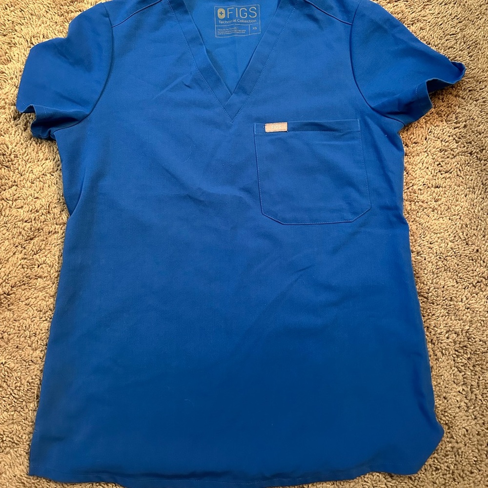Figs Royal Blue Scrub Top